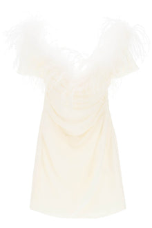  Giuseppe di morabito mini dress in poly georgette with feathers