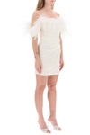 Giuseppe di morabito mini dress in poly georgette with feathers