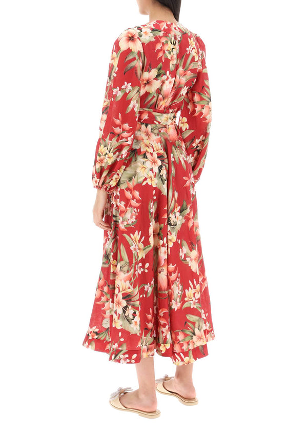 Zimmermann lexi wrap dress with floral pattern