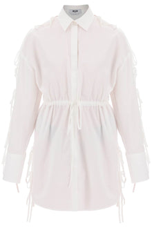  Msgm mini shirt dress with cut-outs and bows