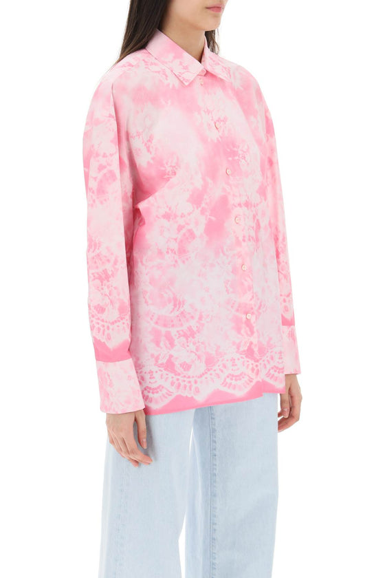 Msgm oversized shirt with all-over print
