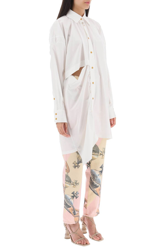Vivienne westwood gibbon asymmetric shirt dress with cut-outs
