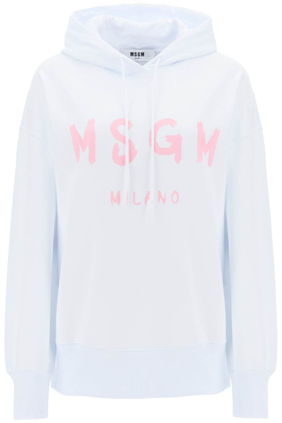 Msgm brushed logo hoodie