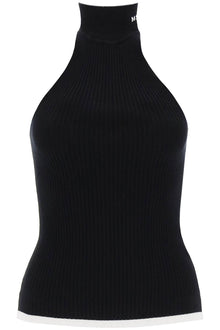  Msgm ribbed tank top with halterneck
