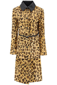  Saks potts 'ginger' leopard motif ponyskin coat