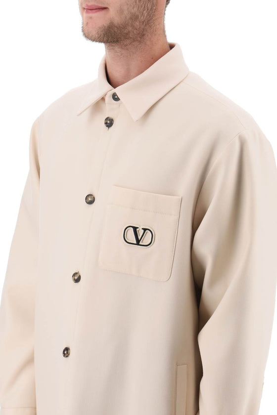 Valentino garavani padded overshirt with vlogo signature patch