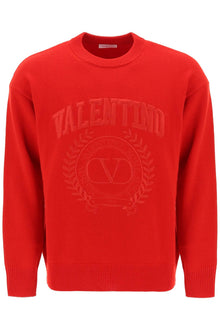  Valentino garavani crew-neck sweater with maison valentino embroidery