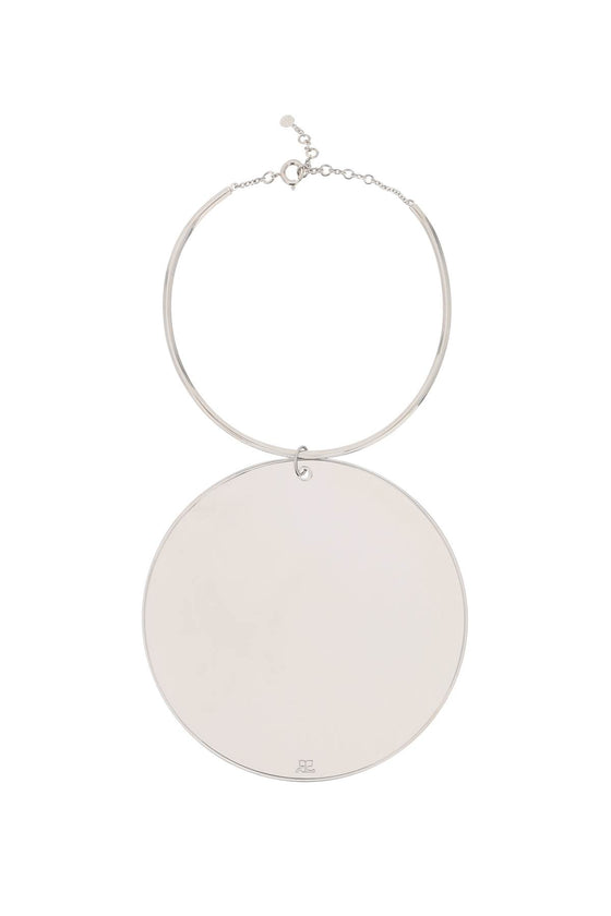 Courreges mirror charm necklace