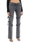 Courreges bootcut jeans with straps