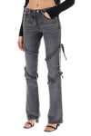 Courreges bootcut jeans with straps