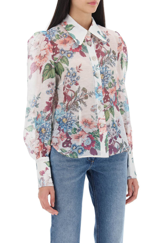 Zimmermann matchmaker shirt in floral organza
