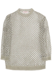  Valentino garavani "mesh knit pullover with sequins embell