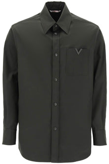  Valentino garavani snap-up overshirt in stretch nylon
