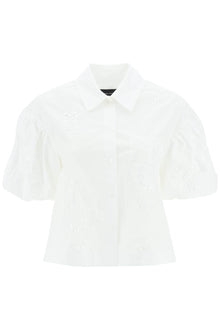  Simone rocha cropped shirt with embrodered trim