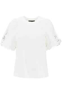  Simone rocha embroidered puff sleeve a-line t-shirt