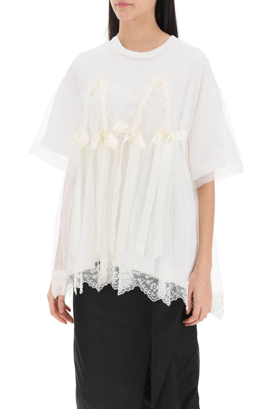 Simone rocha tulle top with lace and bows