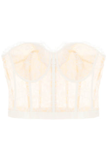  Alexander mcqueen cropped bustier top in lace
