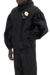 Simone rocha nylon windbreaker jacket with rose design.