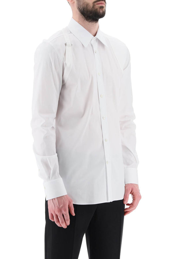Alexander mcqueen harness shirt in stretch cotton