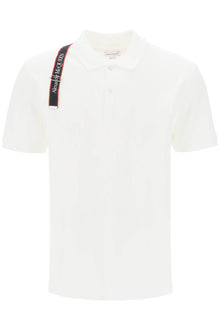  Alexander mcqueen harness polo shirt in piqué with selvedge logo