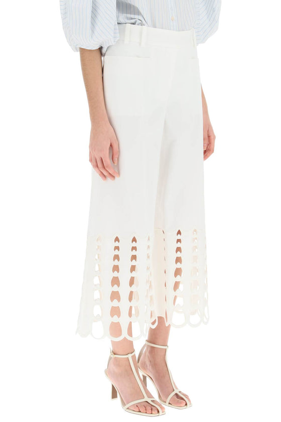 Stella mccartney cropped pants with embroidered hem