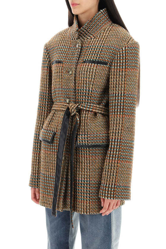 Stella mccartney wool blend tweed coat
