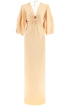 Stella mccartney satin maxi dress with cut-out ring detail