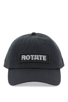  Rotate cotton baseball cap with rhinestone logo