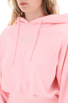 Rotate cropped hoodie with rhinestone-studded logo