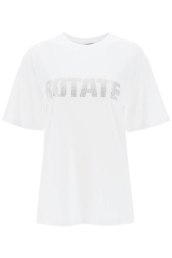 Rotate crew-neck t-shirt with crystal logo