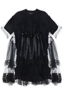  Simone rocha midi dress in mesh with lace and bows