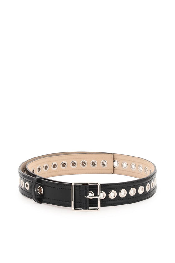 Alexander mcqueen leather belt with eyelets