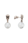 Alexander mcqueen pearl skull earrings with crystal pavé