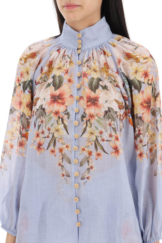 Zimmermann lexi billow shirt with floral motif