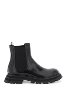  Alexander mcqueen shiny leather chelsea boots