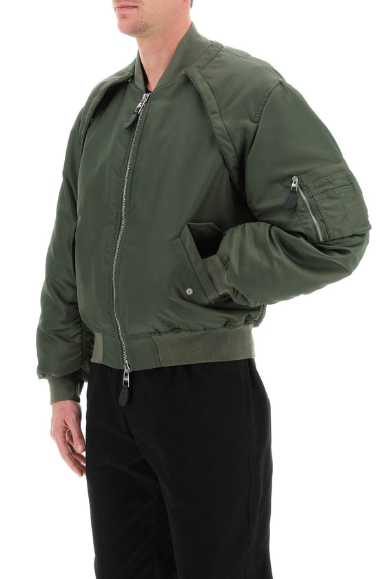 Alexander mcqueen convertible bomber jacket in nylon satin