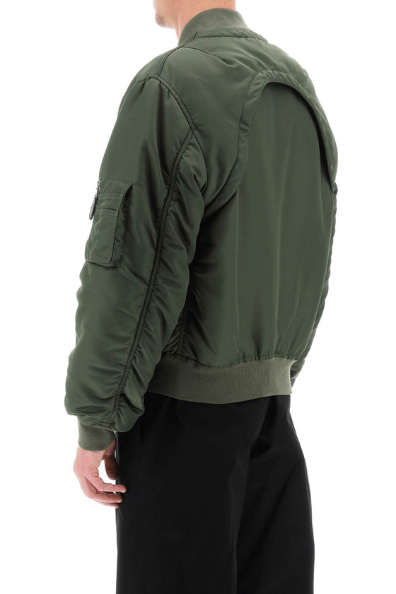 Alexander mcqueen convertible bomber jacket in nylon satin