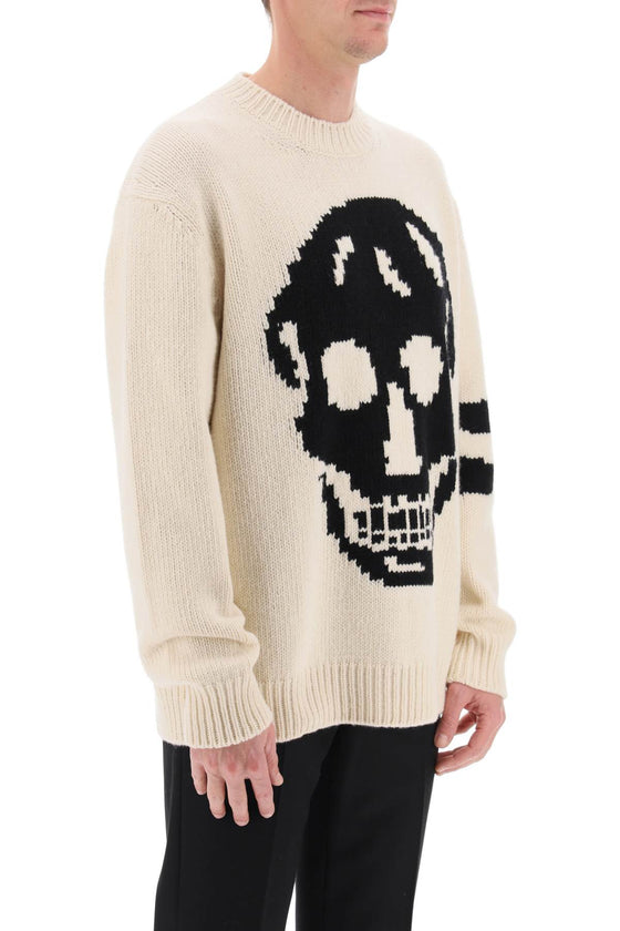 Alexander mcqueen wool cashmere skull sweater