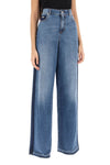 Alexander mcqueen wide leg jeans with contrasting details
