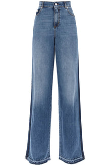  Alexander mcqueen wide leg jeans with contrasting details
