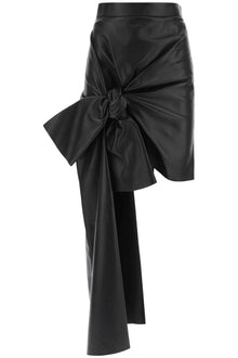  Alexander mcqueen leather skirt with knotted detail