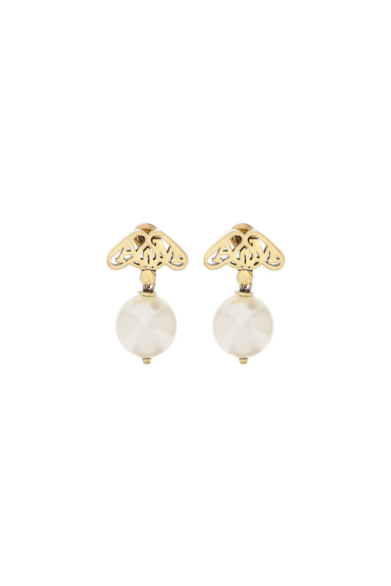 Alexander mcqueen pearl and seal earrings