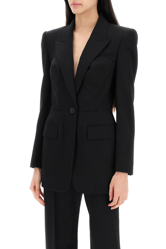 Alexander mcqueen fitted jacket with bustier details