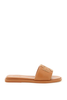  Tory burch double t leather slides
