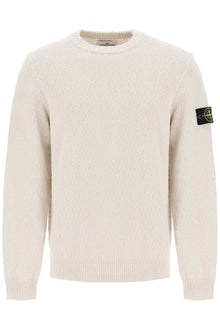  Stone island irregular cotton knit pullover sweater