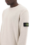 Stone island irregular cotton knit pullover sweater