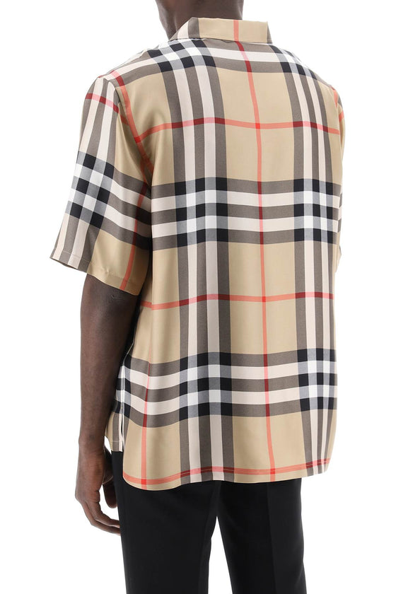 Burberry bowling shirt in tartan silk