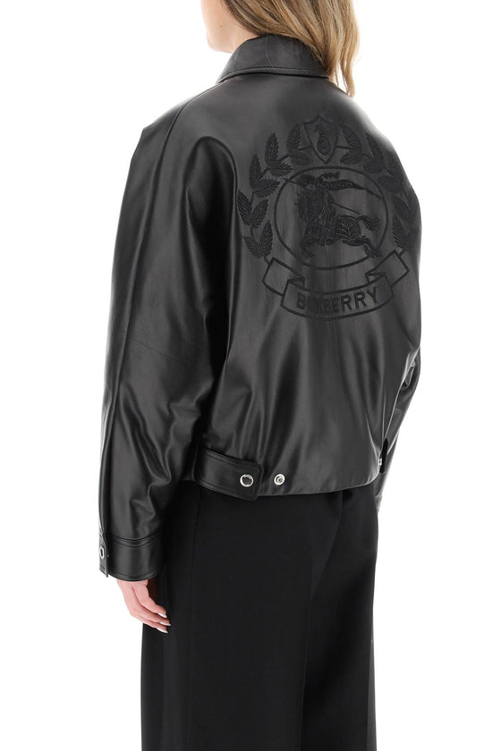 Burberry embroidered ekd leather jacket