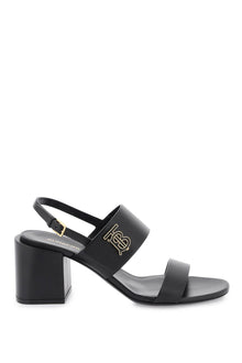  Burberry leather sandals with monogram
