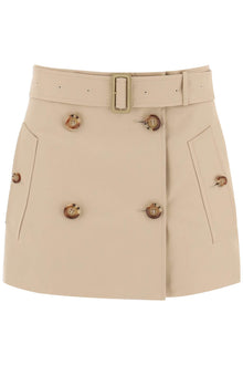  Burberry gabardine mini trench skirt